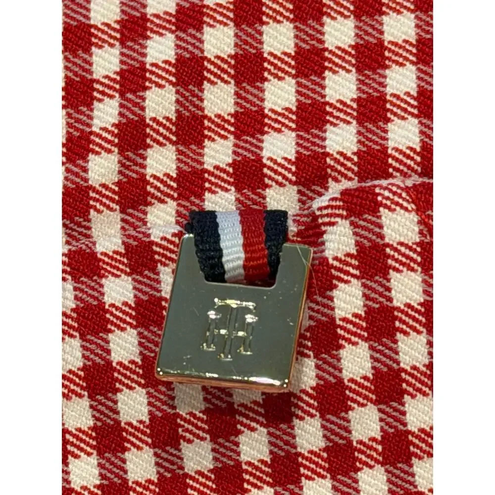 Tommy Hilfiger Bermuda Shorts 14 EUC Red White Gingham Plaid Pull On Stretch